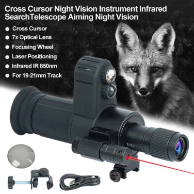 Infrared Night Vision Monocular IR 850nm Cross Cursor Hunting 7x Optics Sight - Image 1 of 4