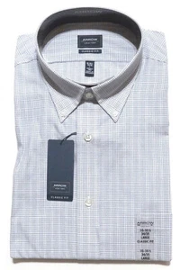 Arrow Mens Classic-Fit Dress Shirt Wrinkle Free Long Sleeves Button Down Gray - Picture 1 of 3