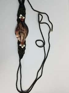 Vintage Seashell And Rope Beaded Wrap Belt - Picture 1 of 4