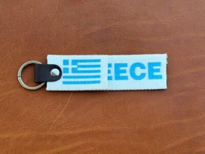 Leather /Cotton Key Fob Greece Flag - Foto 1 di 4