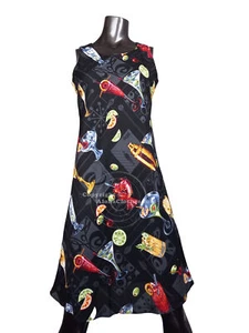 Cocktail Anyone Women's Short Tank Flared Hawaiian Dress, Black, XS - Bild 1 von 2