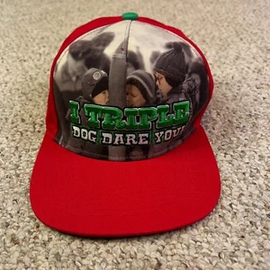 A Christmas Story Mütze Kappe Herren Druckknopflasche rot grün dreifach Hund wagen Fahnenmast Film - Bild 1 von 12