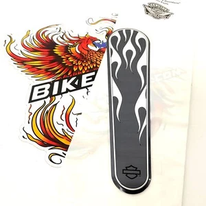 NEW Genuine Harley 2008-2024 Flames Black Dash Console Insert Medallion 71901-08 - Picture 1 of 5