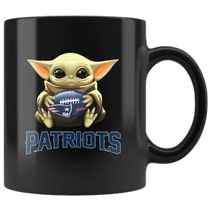 New England PATRIOTS Baby Yoda Star Wars Lindo Yoda PATRIOTS Fun Yoda Taza de café - Imagen 1 de 4