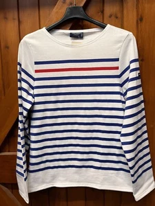 Naval Ray Rouge Breton Shirt (White & Blue) by Saint James with a Tulipe detail. - Picture 1 of 13