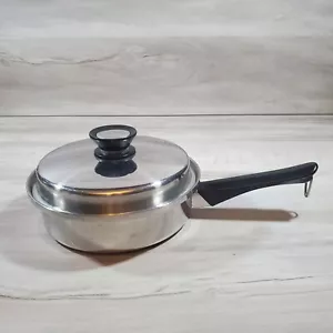 Vintage Amway Queen 18/8 Edelstahl mehrlagig 8 Zoll Brat Saute Pfanne Pfanne & Deckel - Bild 1 von 13