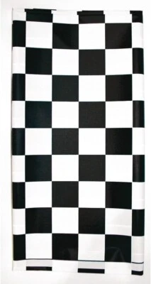 CEG Plastic Table Cover, Black & White Check, 29"x72" - Elastic Corners (37497) - Image 1 of 2