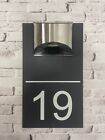 house number plaques Matt Grey with solar light
