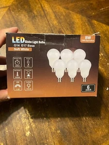 Globe Light Bulbs 6-pack E17 8W = 75w Equivalent 3000K Soft White 750LM - Picture 1 of 4