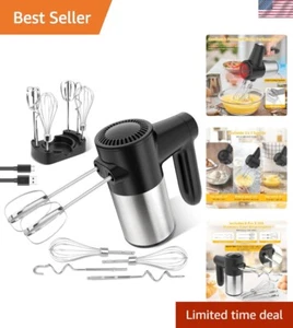 Cordless Hand Mixer, Digital Display 7 Speed Rechargeable Electric Mixer Hand... - Picture 1 of 9