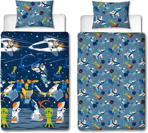 LEGO® Cityscape Kids Single Duvet Blue Reversible Bedding Space Quilt Cover - Picture 1 of 7