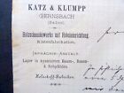 GERNSBACH/Baden 1895, Rechnung KATZ & KLUMPP - Kistenfabrikation  1E