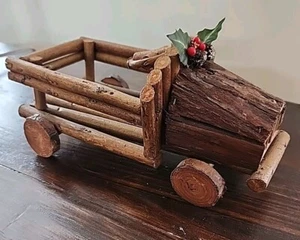 Rustikale Hütte Lodge Dekor Handarbeit Holz Block LKW Urlaub - Bild 1 von 13