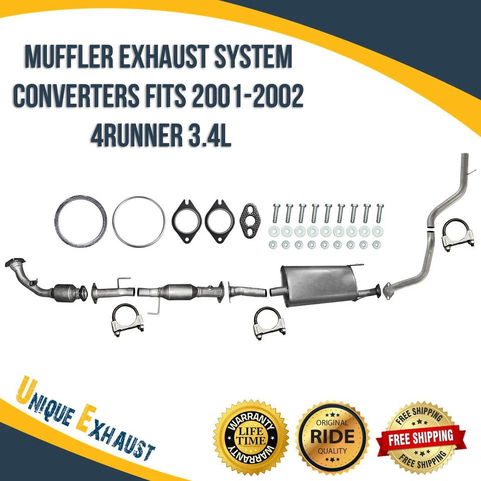 Sistema de escape completo compatible con Toyota 4Runner 2001-2002 3,4 L envío rápido nuevo Foto 1 de 4