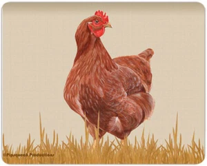 Chicken Cutting Board Tempered Glass Red - Picture 1 of 3