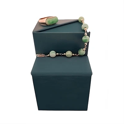 Anillo de piedra de jade de oro amarillo de 14K para hombre - talla 9 *SOLO ANILLO* Foto 1 de 2