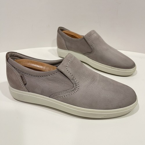 Scarpe casual mocassini ECCO donna slip on sneakers grigio pelle taglia US 5