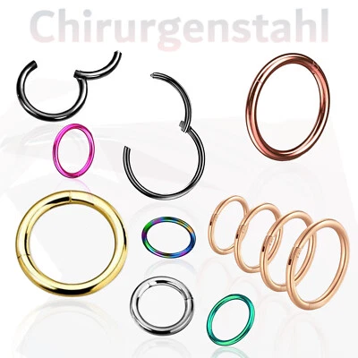 Ring Piercing Septum Nase Lippe Ohr Universal Tragus Helix  ++BLITZVERSAND++ - Bild 1 von 2