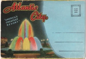Atlantic City New Jersey, Vintage E.C. Kropp Linen Folder Postcard, 23 Views - Picture 1 of 22