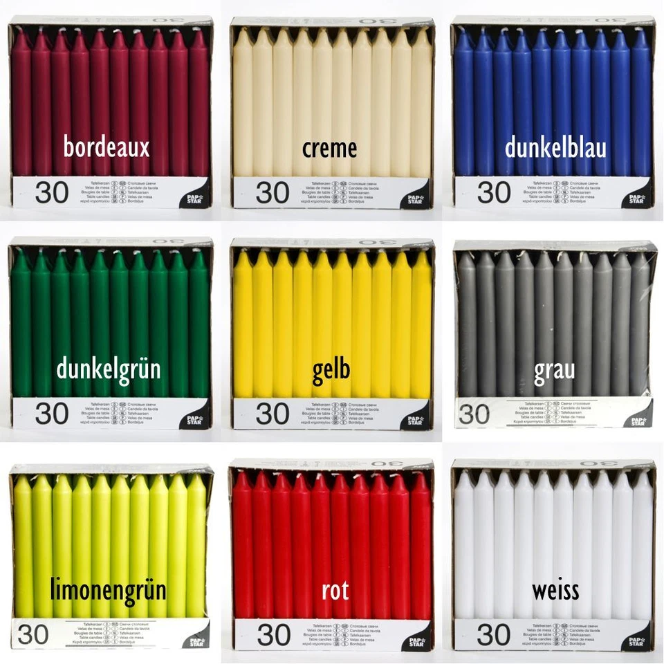 Tafelkerzen Spitzkerzen Leuchterkerzen Stabkerzen Ø2,1cm 19,6cm Tischdeko Kerze - Bild 1 von 1