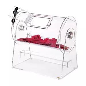 Acrylic Raffle Drum Raffle Ticket Spinning Cage w/2 Keys for Lottery Games Bingo - Picture 1 of 7