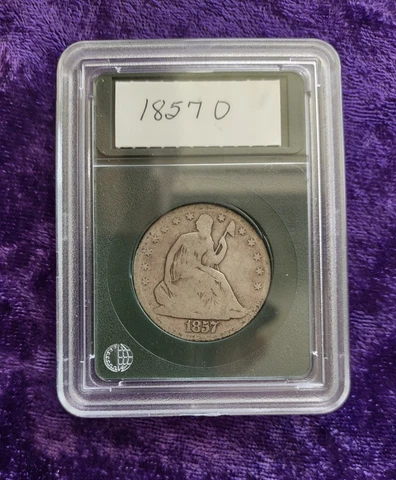 1857-O Seated Liberty Half Dollar G++ condition US coin Cover