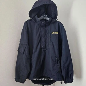 VTG CHAPS RALPH LAUREN Hooded Windbreaker Anorak Zip Embroidered Logo Men sz L - Picture 1 of 12
