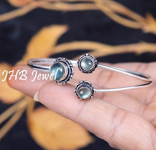 VALENTINO Bracciale in argento sterling 925 pietra preziosa labradorite fuoco blu per festa famiglia