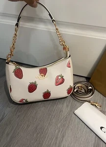 Coach Teri Shoulder Bag With Strawberry Print CAL62 - Picture 1 of 7