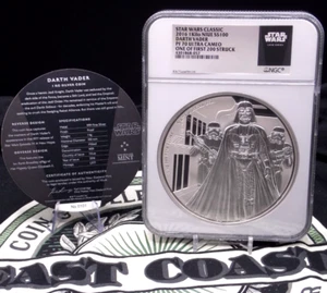 2016 $100 Niue STAR WARS 1 Kilo .999 Silver DARTH VADER (32.15oz) NGC PF70 057RW - Picture 1 of 7