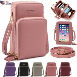 Sac à main bandoulière téléphone écran tactile blocage RFID portefeuille bandoulière femme - Photo 1 sur 20