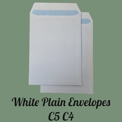 Plain White Envelopes Self Seal No Window A4 A5 Pocket Envelopes • 2.89£