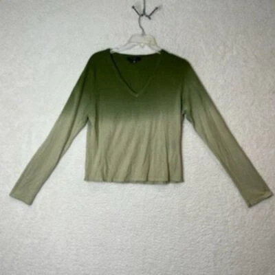 Suéter Pullover ECI New York Mujer Ombre Verde Elástico L Grande Foto 1 de 4