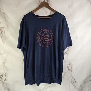 Travis Mathew T Shirt Mens XXL Blue Short Sleeve Crew Neck Spellout Graphic Pima - Picture 1 of 10