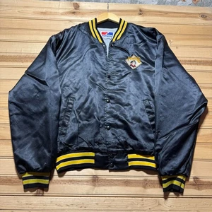 Vintage 80s Pittsburgh Pirates MLB Embroidered Satin Bomber Jacket USA - Large - Picture 1 of 13