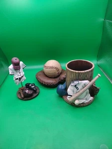 Baseball Fan 3 Items A Trinket Box, Pencil Box And Shelf Decor Resin - Picture 1 of 5