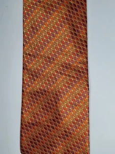 stanley blacker Men's tie, Color-Burnt Orange Geometric Design - Picture 1 of 11