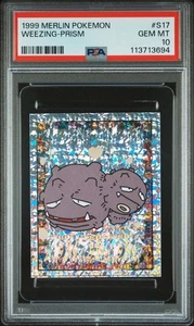 PSA 10 GEM MINT 1999 MERLIN POKEMON S17 WEEZING-PRISM - Picture 1 of 2