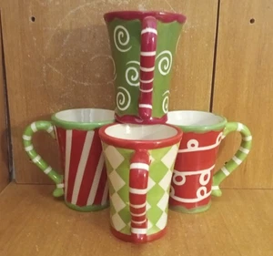 California Pantry Red & Green Holiday Mug set of 4, 10 oz / 4 5/8", Christmas - Bild 1 von 12