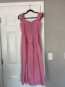 Abercrombie and Fitch Maxikleid Baby Rosa Rüschen Halbarm - Bild 1 von 8