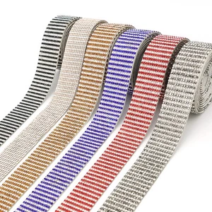 Self Adhesive Color Strip Crystal Rhinestone Diamond Tape Ribbon DIY Decoration - Picture 1 of 16