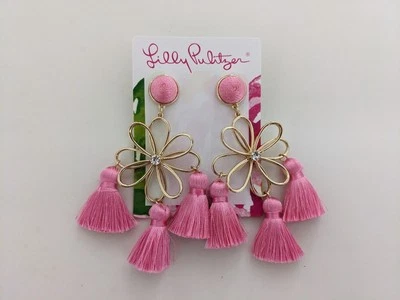 NWT! Lilly Pulitzer Come On Clover Earrings In Conch Shell Pink - Image 1 of 4