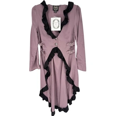 NWT Deadstock Vintage Funhouse NYC Gothic Steampunk Cutaway Coat Purple XS Emo - Image 1 of 4