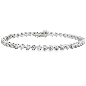 Lab Grown Diamond 2 Karat Total Weight Sterling Silver Tennis Bracelet - Bild 1 von 2