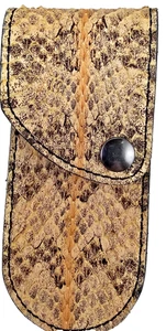Funda de cuchillo de cuero Buck 110, estuche 6265 hecho a mano Buck funda de piel de serpiente de cascabel - Imagen 1 de 15