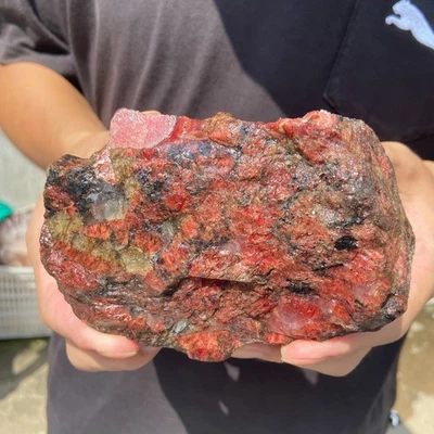 2.3LB  Raw Ore Red Black Rhodonite Quartz Gemstone Mineral Specimen - Image 1 of 3