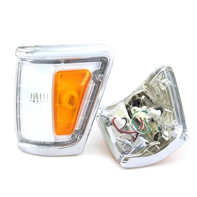 CHROME CORNER INDICATOR LIGHTS FIT TOYOTA HILUX 4x4 LN111 106 LN107 RN105 88-97 - Image 1 of 4