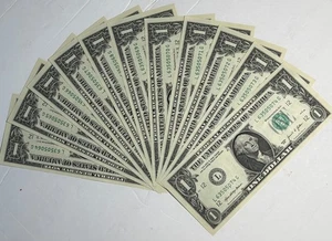 11 Sequential Serial Numbers - $1.00 BILLS | CRISP -UNCIRCULATED | "L" - SF CA - Picture 1 of 3