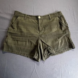 Pantaloncini corti donna Liz Claiborne classici verde oliva testurizzati a righe taglia 12 - Foto 1 di 9