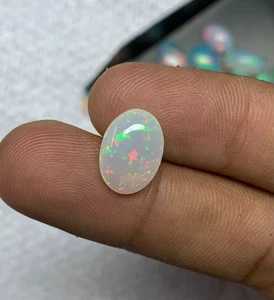 Natural White Pin Fire Ethiopian Opal Cabochon, Opal Cabochon Welo Fire Opal - Picture 1 of 6